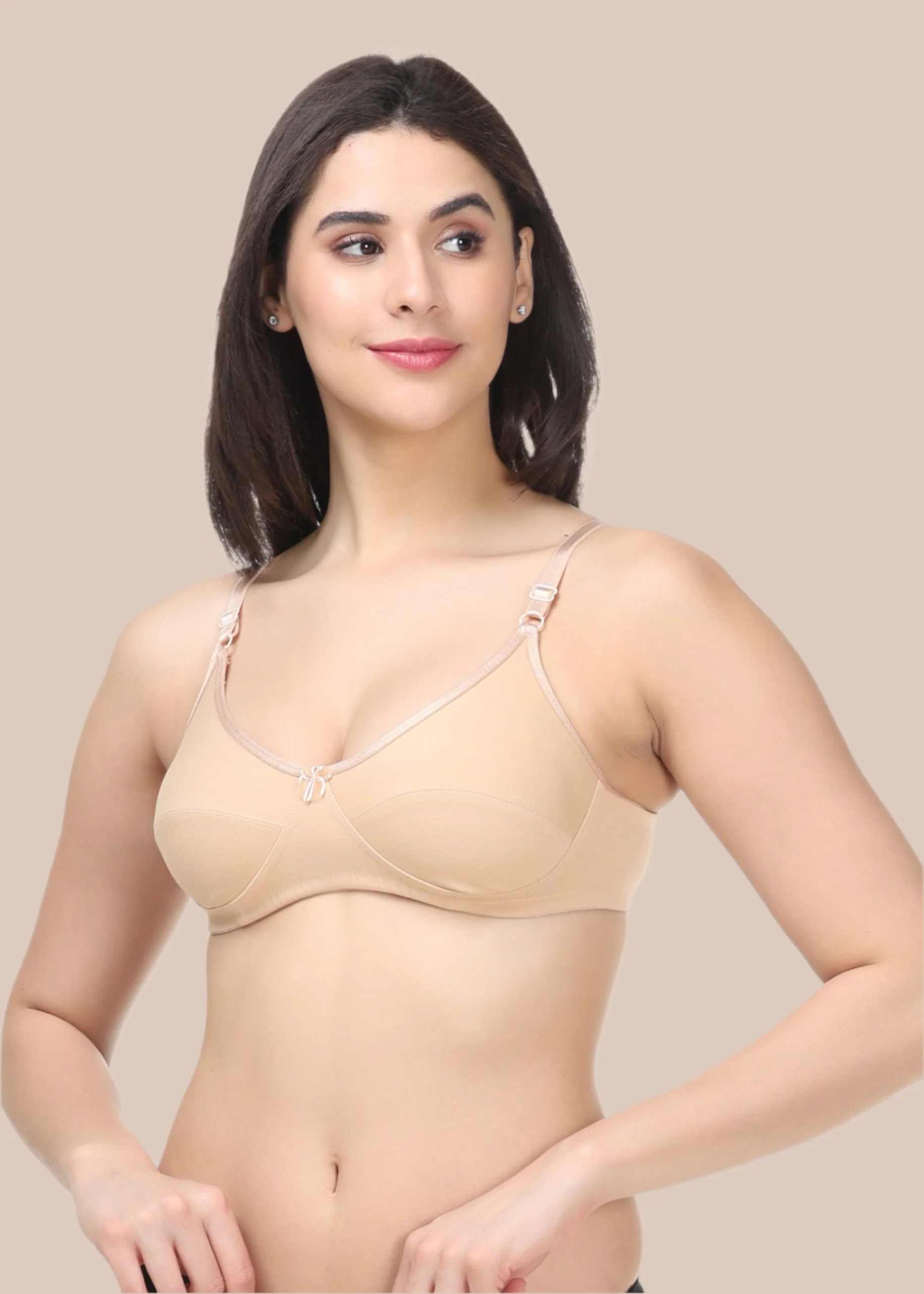 HENA:Double Layered Flat Seamed Cup Bra - Image 3